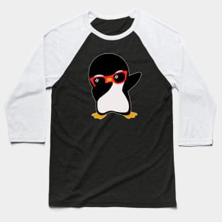 Funny Cool Dabbing Penguin Boy Baseball T-Shirt